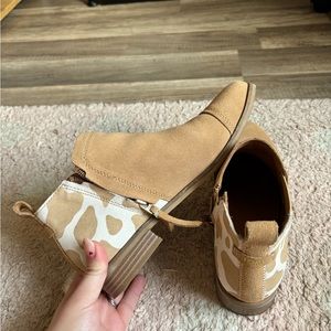 Tom’s Cow Print Booties